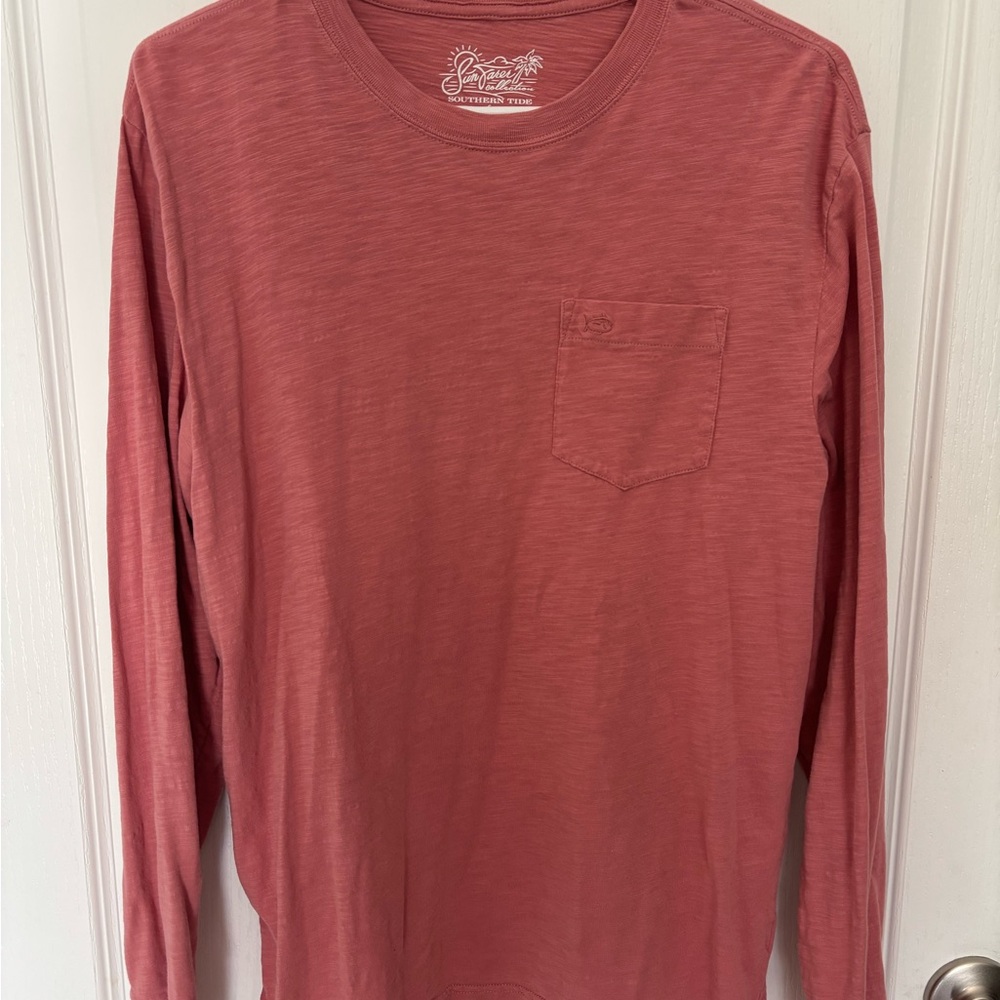 Southern Tide Men's Coral Long Sleeve Tee